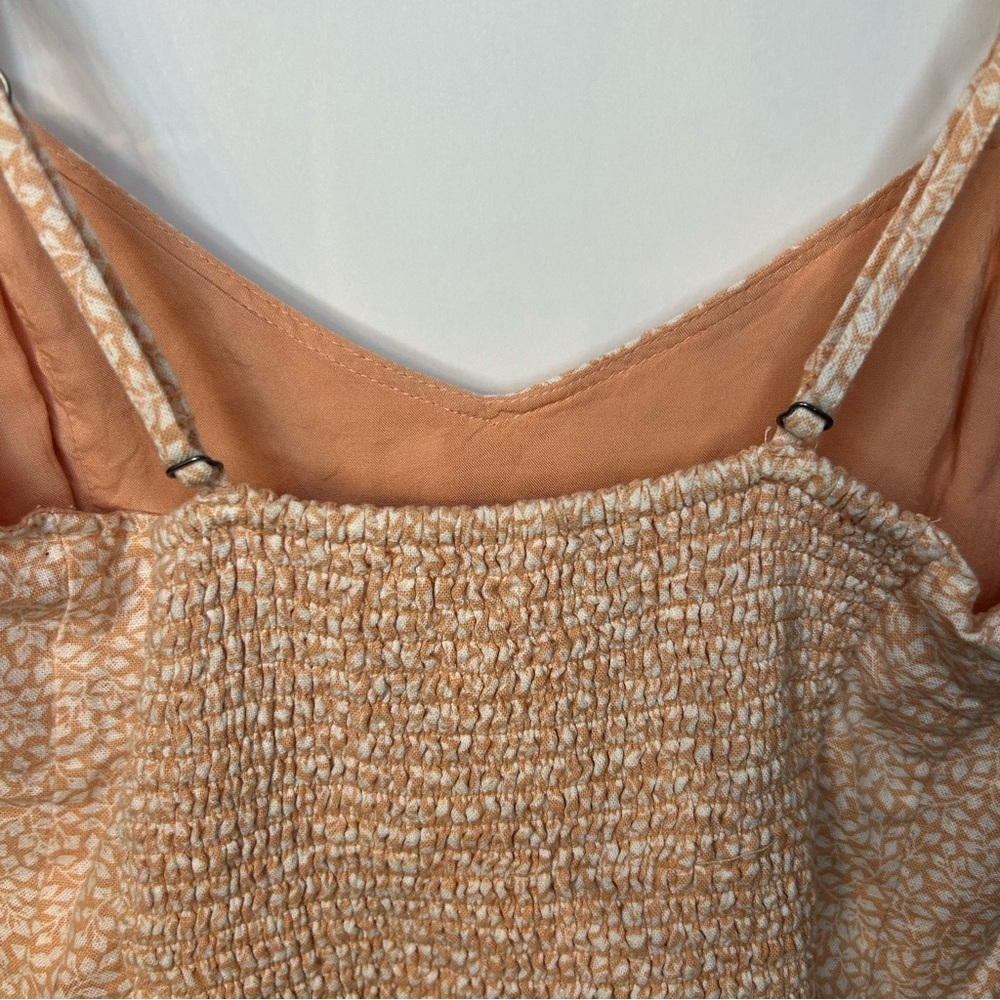 Abercrombie & Fitch Peach-Pink and White Floral Linen Sleeveless Top, Size Small - Picture 5 of 9